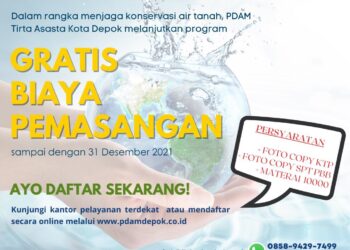 PDAM Depok Perpanjang Gratis Biaya Sambung Hingga Akhir Tahun