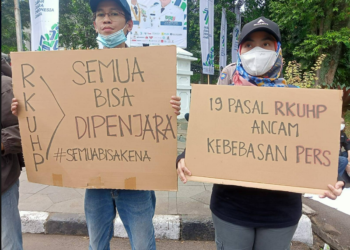 Aktivis Dan Jurnalis AJI Bandung Bersatu Tolak 19 Pasal Pengancam Kebebasan Pers di RKUHP
